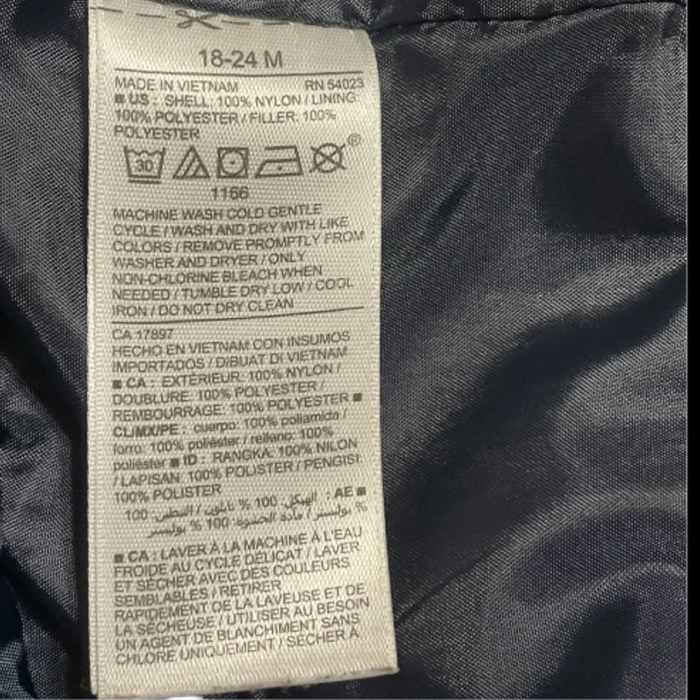 Old Navy Navy Blue and Red Fleece Puffer Jacket